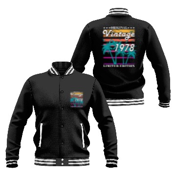 Discover 1978 vintage birthday year of birth 1978 gift Baseball Jackets