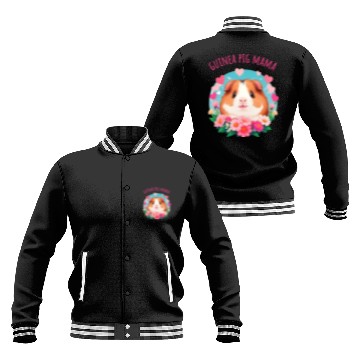 Discover Guinea pig Mama Flowers and Hearts Baseball Jackets