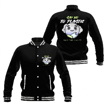 Discover Say No To Plastic Save The Planet Baseball Jackets