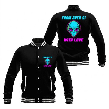 Discover From Area 51 Alien With Love Baseball Jackets