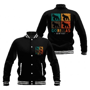 Discover Gorilla Animal Sport Chimpanzee Baseball Jackets