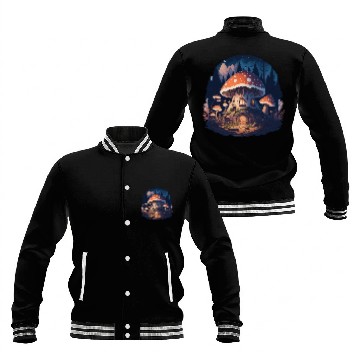 Discover Mushroom house Baseball Jackets