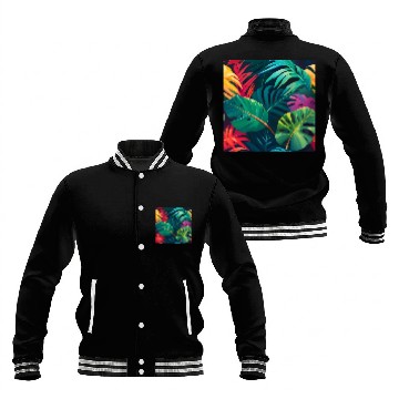 Discover Tropical Foliage Watercolor Paradise Baseball Jackets