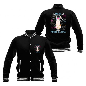 Discover Funny Math Is No Prob Llama Back To School Baseball Jackets