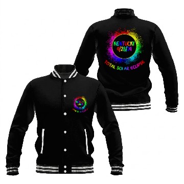 Discover Total Solar Eclipse Kentucky 4/28/24 Kids Eclipse Baseball Jackets
