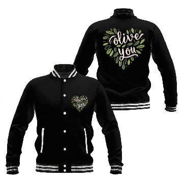 Discover olive you funny romantic double meaning gift Baseball Jackets