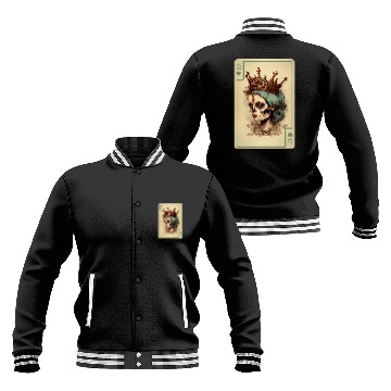 Discover Queen of Hearts Gothic Poker Card Game Halloween Baseball Jackets