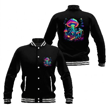 Discover Trippy Mushroom Forest Baseball Jackets