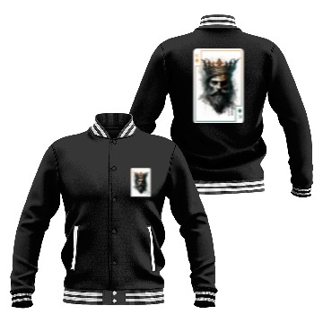 Discover King Spades Halloween Creepy Gothic Poker Baseball Jackets