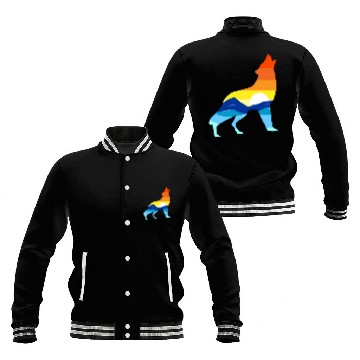 Discover Camping Hiking Retro Mountains Outdoors Camp Wolf Baseball Jackets