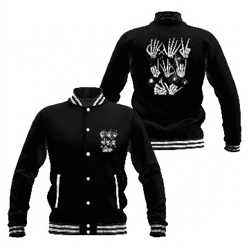 Discover Skeleton Hand Baseball Jackets