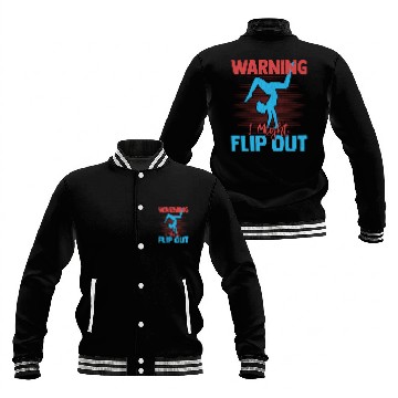 Discover Warning I Might Flip Out Cheerleading Cheerleader Baseball Jackets
