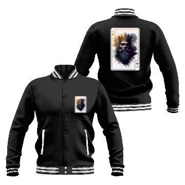 Discover Creepy Card Game King Spades Poker Nightmare Baseball Jackets