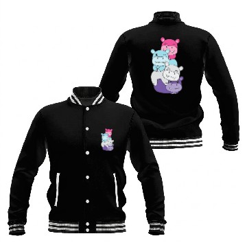 Discover Multisexual Flag Pride Lgbtq Cute Hippos Baseball Jackets