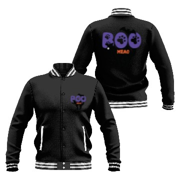 Discover BOO Meao Funny Halloween Saying And Cat lovers Baseball Jackets