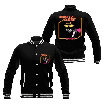 Discover Graffiti cat street art mystery Baseball Jackets