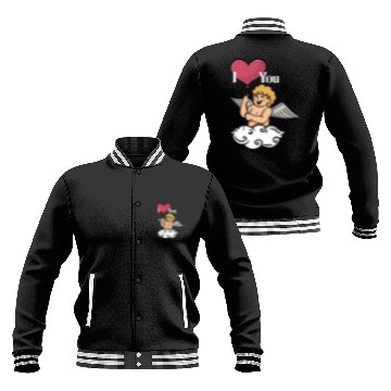 Discover Cupid And Love Balloon Baseball Jackets