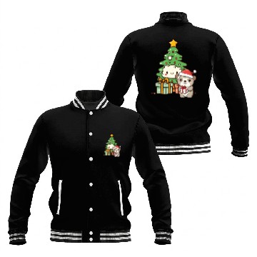 Discover Cute Sloth with Christmas Tree Baseball Jackets