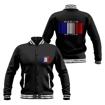 Discover Lyon Barcode France Flag for French People Baseball Jackets