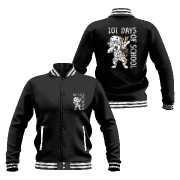 Discover Dabbing 101 Days School Dalmatian Student Teacher Baseball Jackets