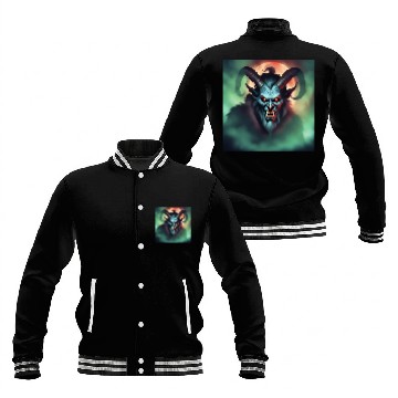 Discover Krampus in Green Fog Baseball Jackets