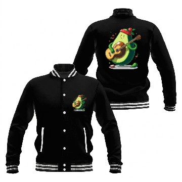 Discover Avocado playing guitar Baseball Jackets