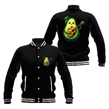 Discover Avocado playing guitar Baseball Jackets