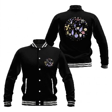 Discover White Natural Flower Baseball Jackets
