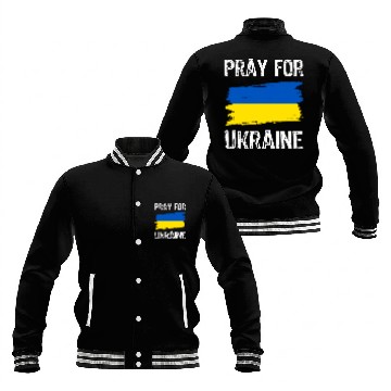 Discover Pray For Ukraine With Ukrainian Flag Baseball Jackets