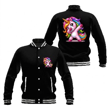 Discover Dabbing Unicorn Dab Move Dancing Rainbow Unicorn Baseball Jackets