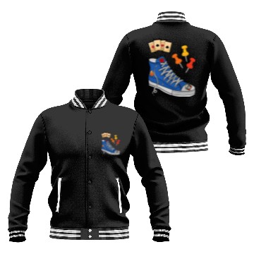 Discover Classic Shoes With Pins And Card Poker Baseball Jackets