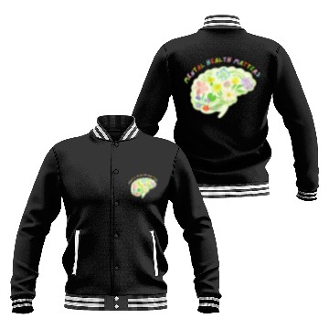 Discover Mental Health Matters Floral Mind Nature Brain Baseball Jackets