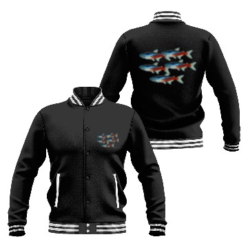 Discover Neon Tetra Fish Bright Color Freshwater Sea Life Baseball Jackets