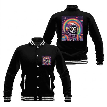 Discover Psychedelic Lemur Astronaut Baseball Jackets