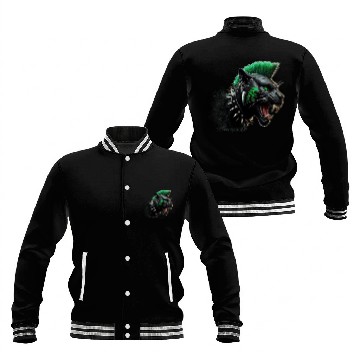 Discover Panther Green Punk Baseball Jackets