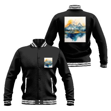 Discover Abstract Watercolor Mountain Baseball Jackets