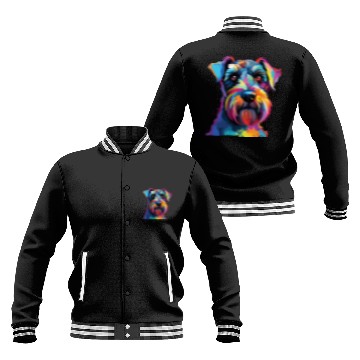Discover Watercolor Colorful Miniature Schnauzer Baseball Jackets
