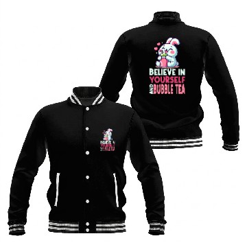 Discover Kawaii Rabbit Bubble Tea Believe In Yourself Baseball Jackets