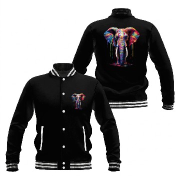 Discover Rainbow Elephant Baseball Jackets