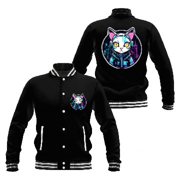 Discover Cyberpunk Cat Baseball Jackets
