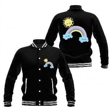 Discover Rainbow sun Baseball Jackets