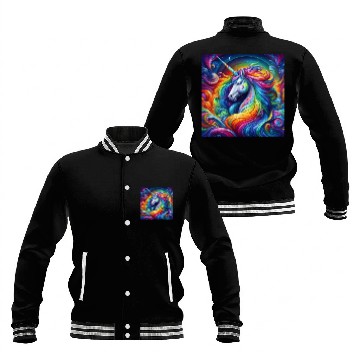 Discover Unicorn rainbow Baseball Jackets