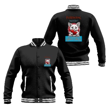 Discover Purrsonal Valentine's Greetings Cute White Cat Baseball Jackets