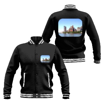 Discover Manhattan NY - Manhattan Skyline on a Clear Day Baseball Jackets