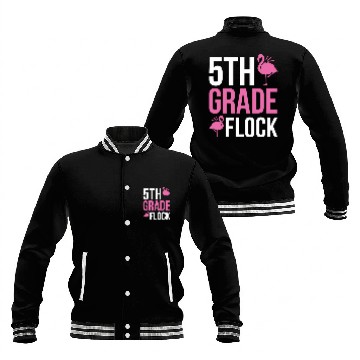 Discover 5th Grade Flock Back to School Flamingo Baseball Jackets