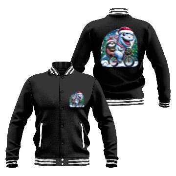Discover Winter Wonderland T-Rex and Sloth Cycling Duo Baseball Jackets