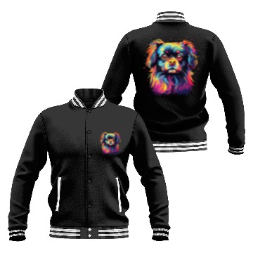 Discover Watercolor Colorful Tibetan Spaniel Baseball Jackets