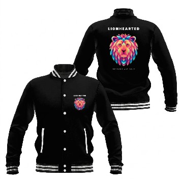 Discover Black Purple Illustrative Lion Baseball Jackets