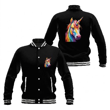 Discover Colorful Rainbow Unicorn Baseball Jackets