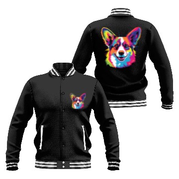 Discover Watercolor Colorful Pembroke Welsh Corgi Baseball Jackets